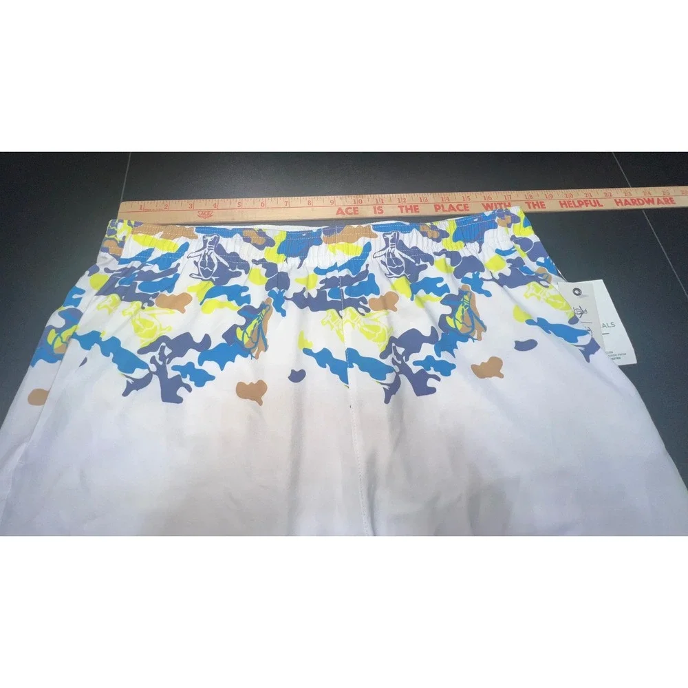 Original Penguin USA Pickleball Shorts Mens Large White Camo Stretch Athletic